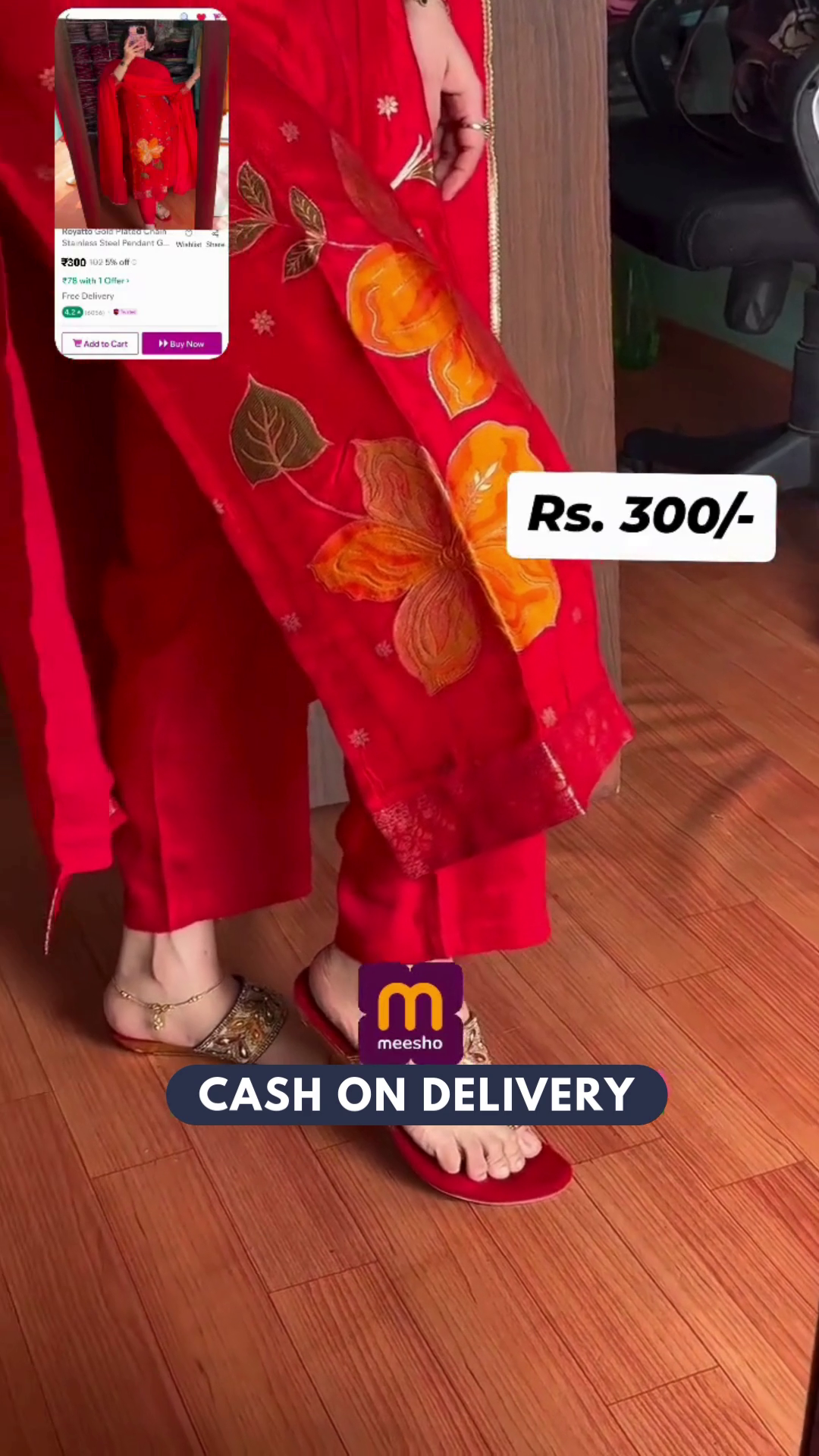 Women Silk Blend Kurti Pant Dupatta Set