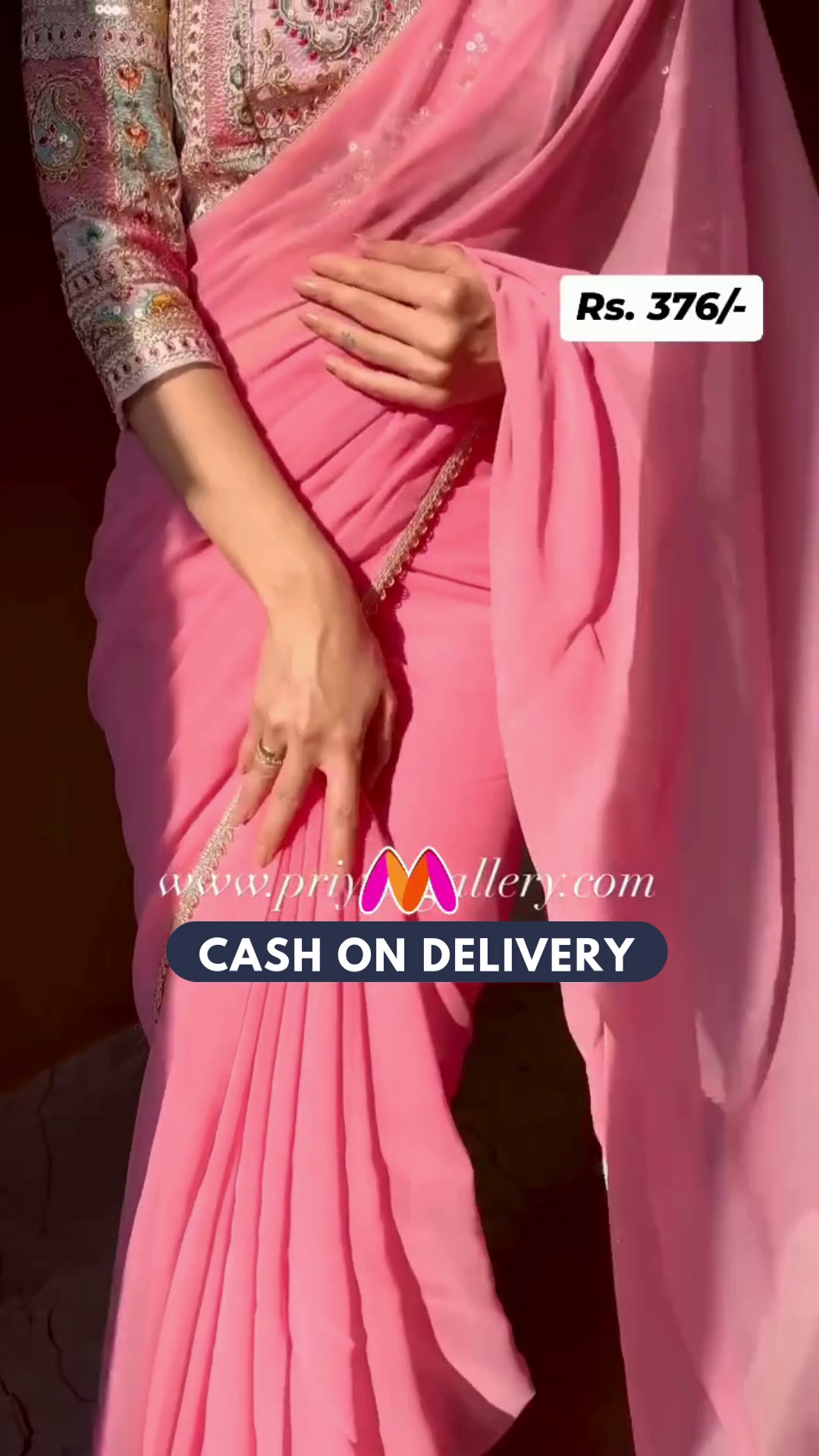 Women Georgette Saree with Tassels | FS