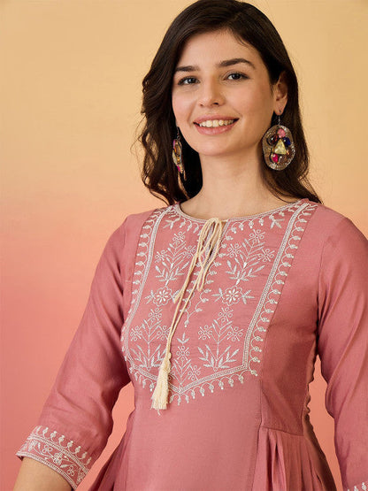 Women Embroidered Tie Up Neck Short Top