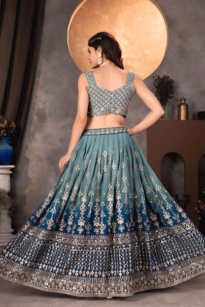 Reception Party Look In Heavy Embroidery Work Lehenga Choli From Anaya Designer Studio