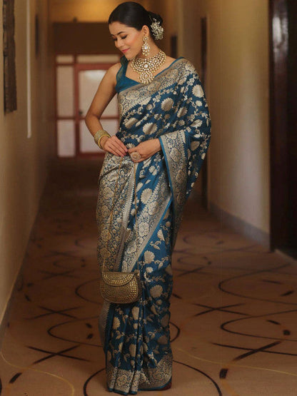 Ethnic Motifs Zari Banarasi Saree