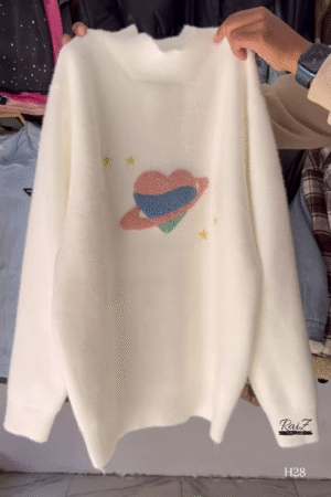 Fuzzy Space Planet Sweater – Whimsical, Soft, and Out-of-This-World Cozy 🌈🪐