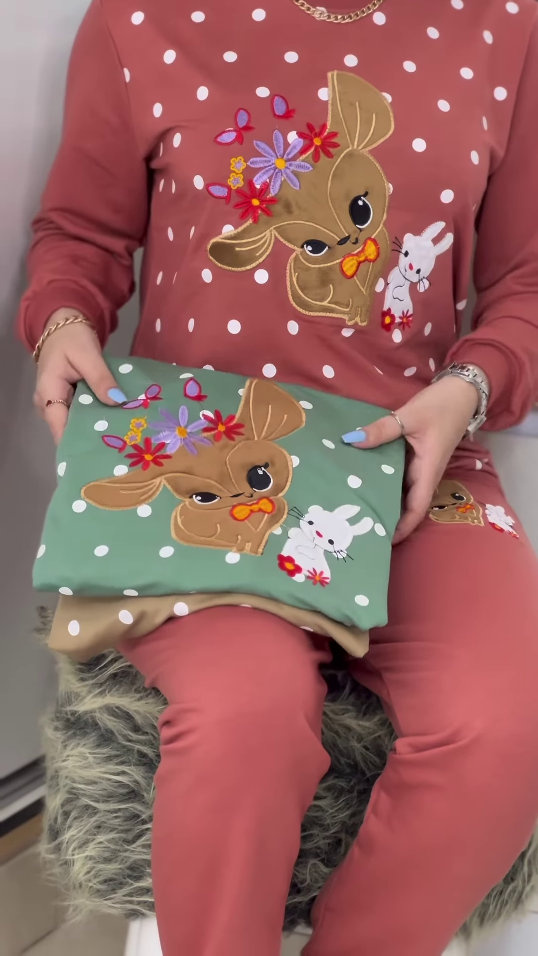 Polka Bunny Cozy Tracksuit – Cute Embroidery, Soft Warmth, All‑Day Comfort 🐰 - Image 5