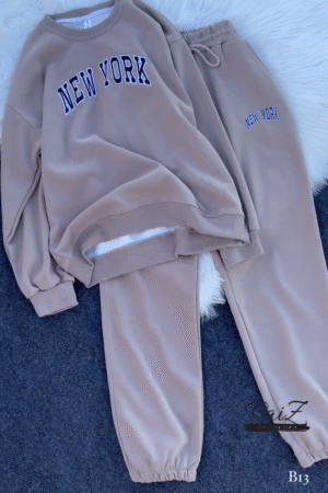 New York Print Black Sweatshirt & Jogger Co-ord Set