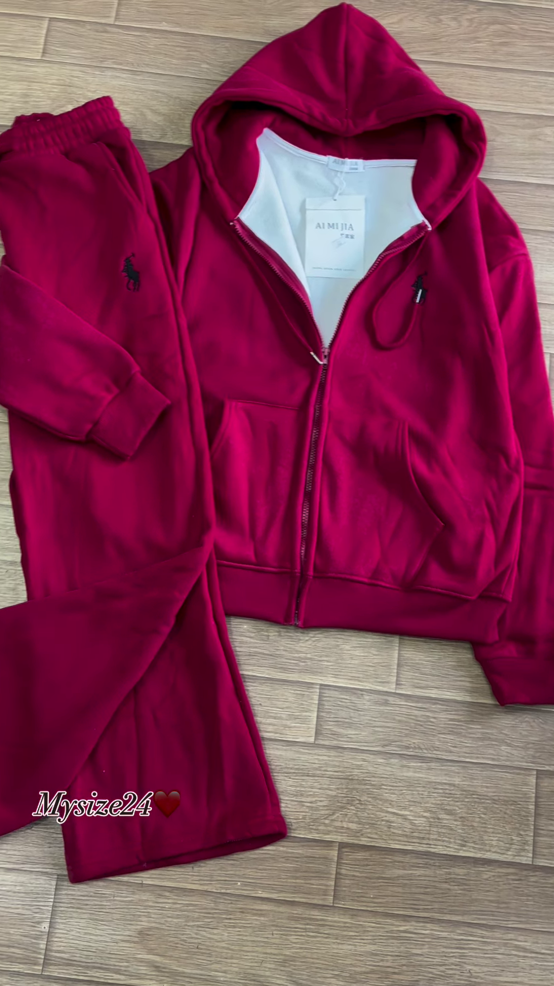 Zip-Up Hoodie & Jogger Co-ord Set 🔥 Available in Red, Beige & Brown - Image 2