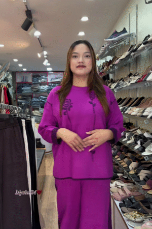 Floral Print Sweatshirt & Jogger Co-ord Set 🌸 Available in Light Pink, Purple & Black