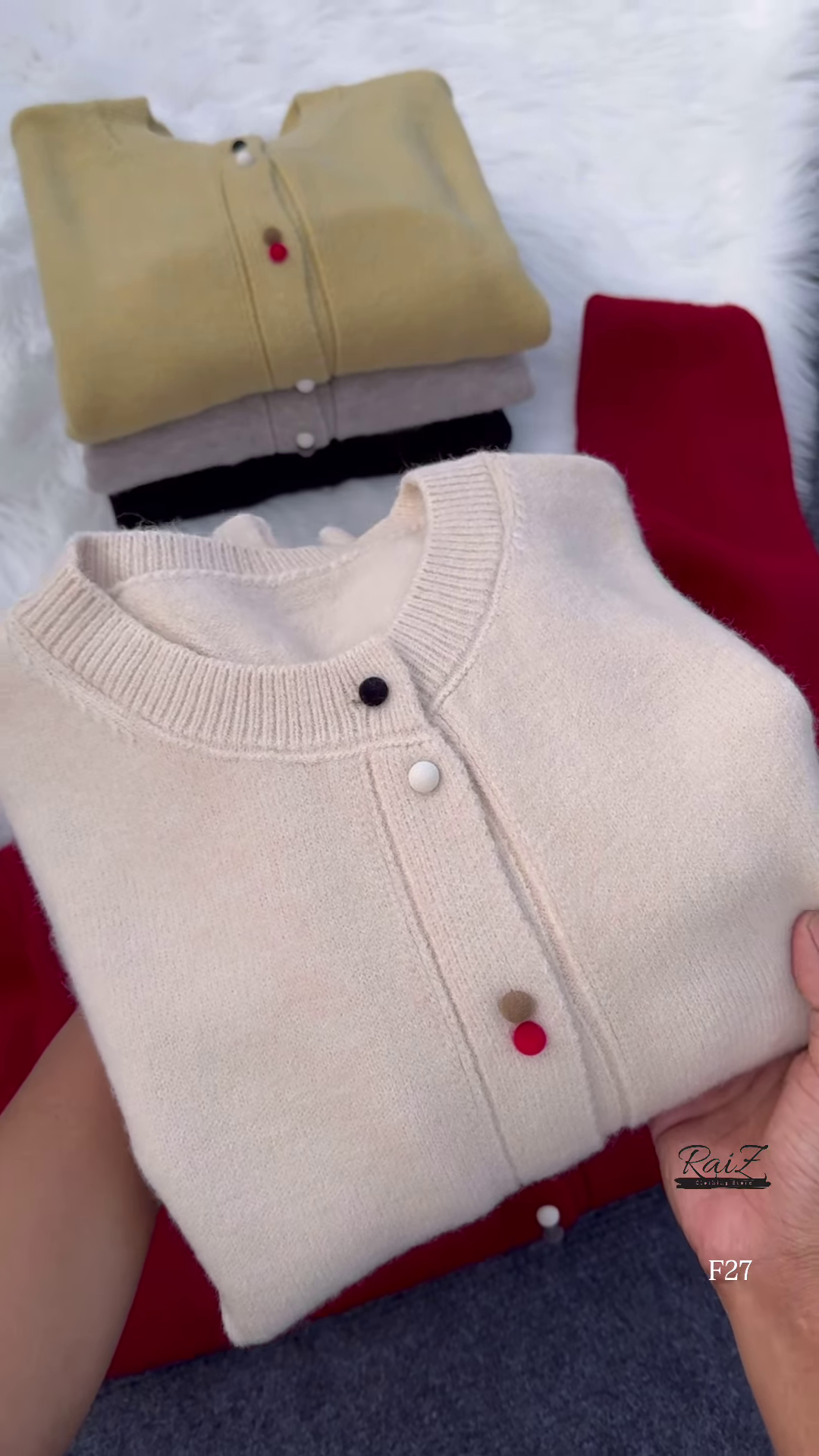 Colorful Buttoned Sweater Collection 🧶 Available in Red, Beige, Yellow, Gray & Black - Image 4