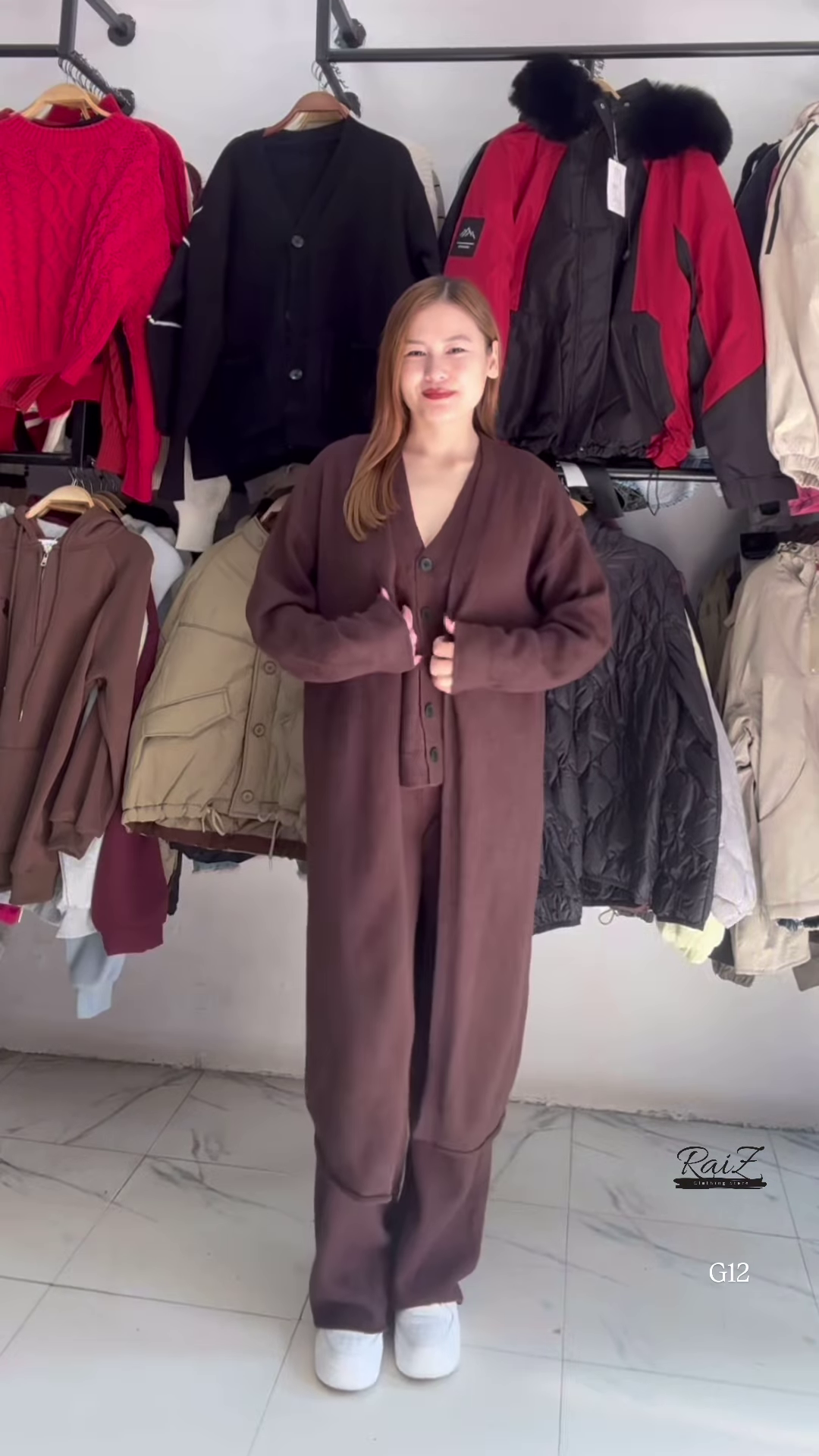 Brown Layered Cardigan & Co-ord Set 🤎 Elegant Everyday Comfort - Image 2