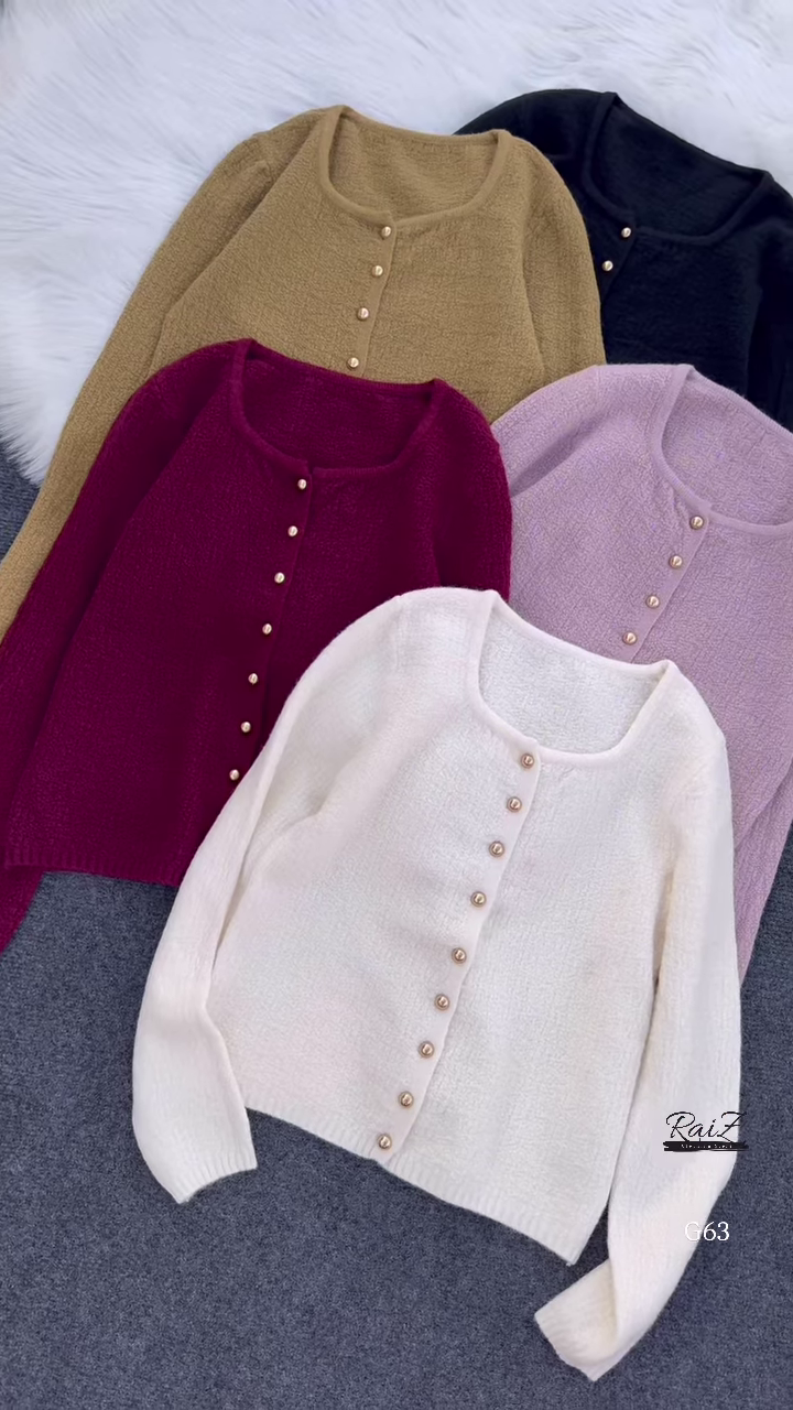Classic Buttoned Knit Cardigans 🧶 Available in Mustard, Black, Burgundy, Lavender & White