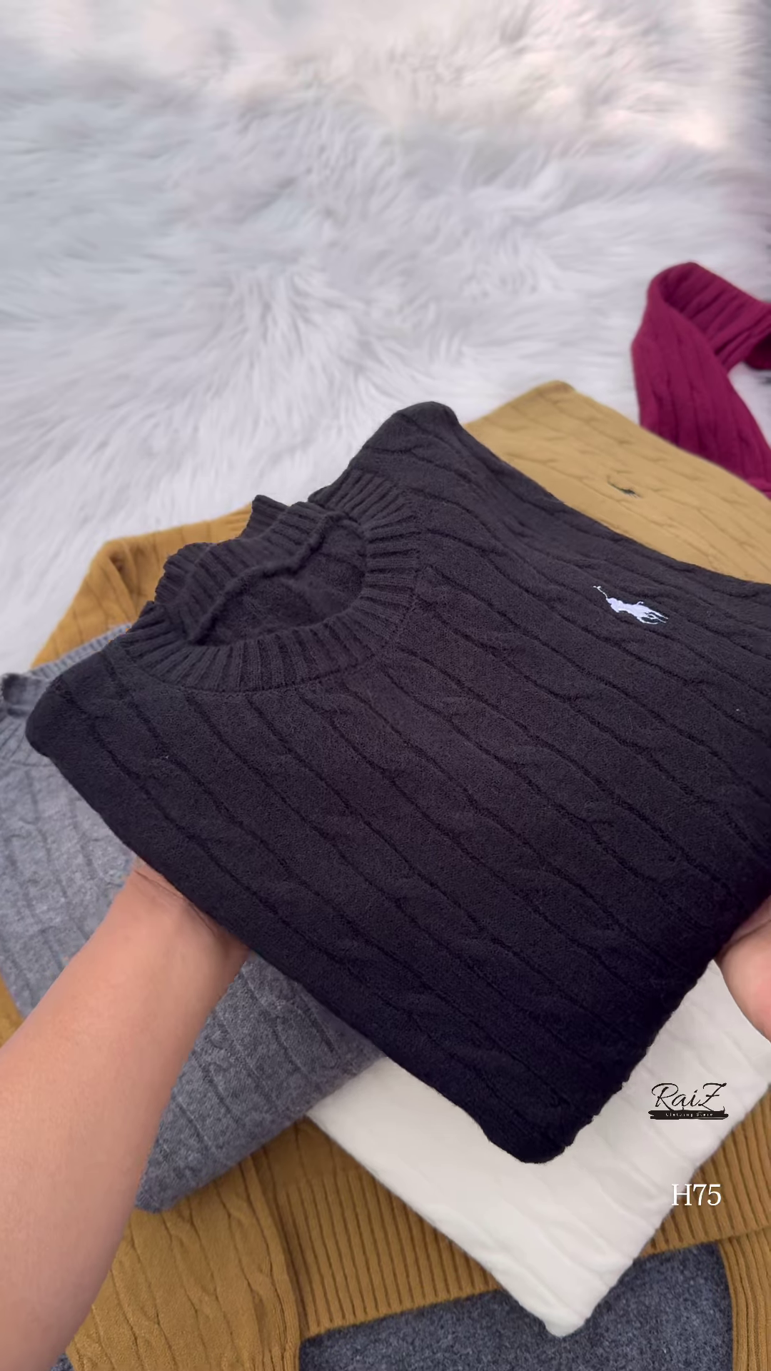 Cable-Knit Embroidered Sweaters 🧥 Available in Black, Beige, White, Gray, Mustard & Burgundy - Image 7