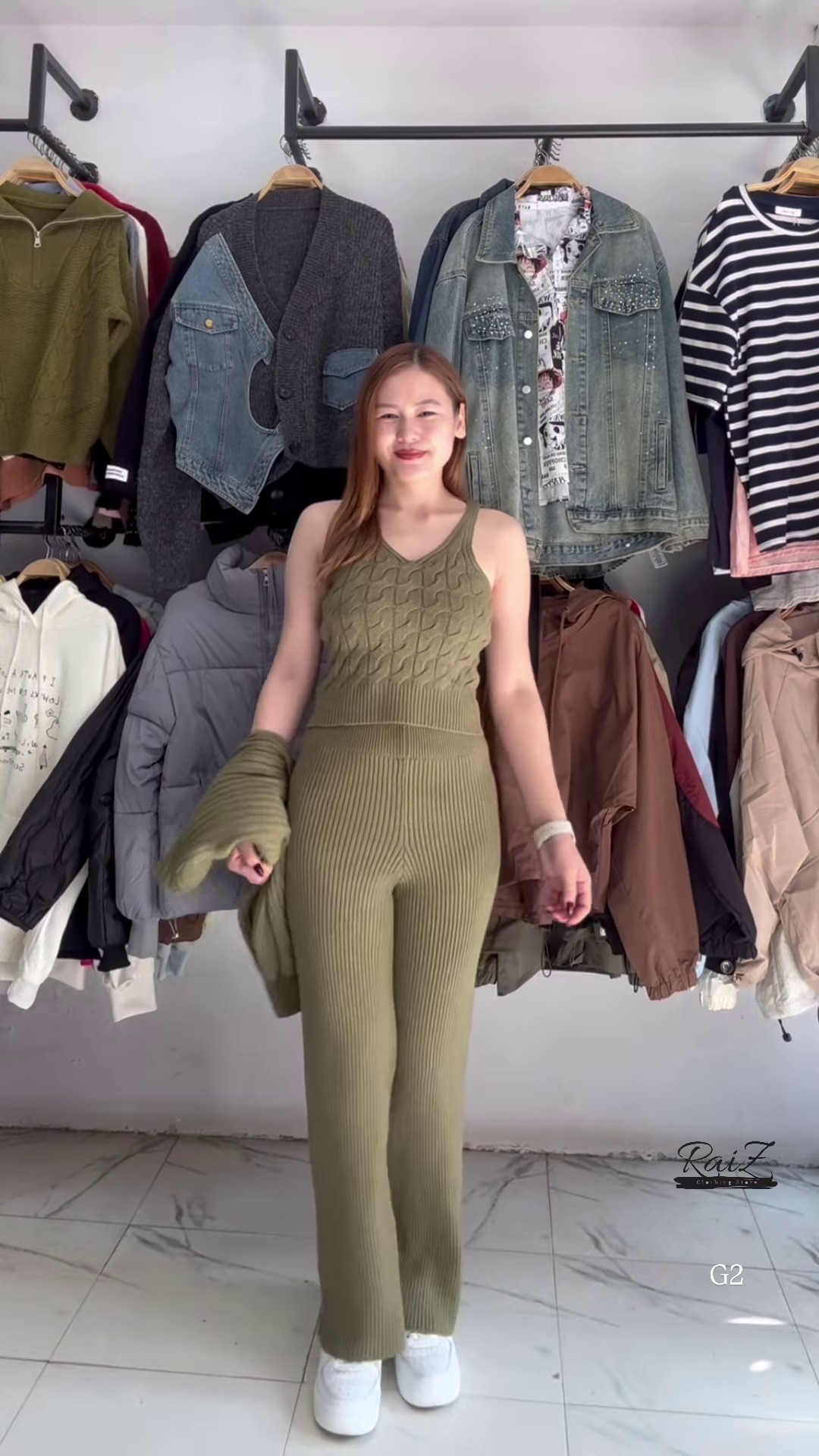 Textured Knit Co-ord Sets 🧶🩶 With Cardigans & V-Neck Sweaters – Black, Blue & Grey Variants - Image 5