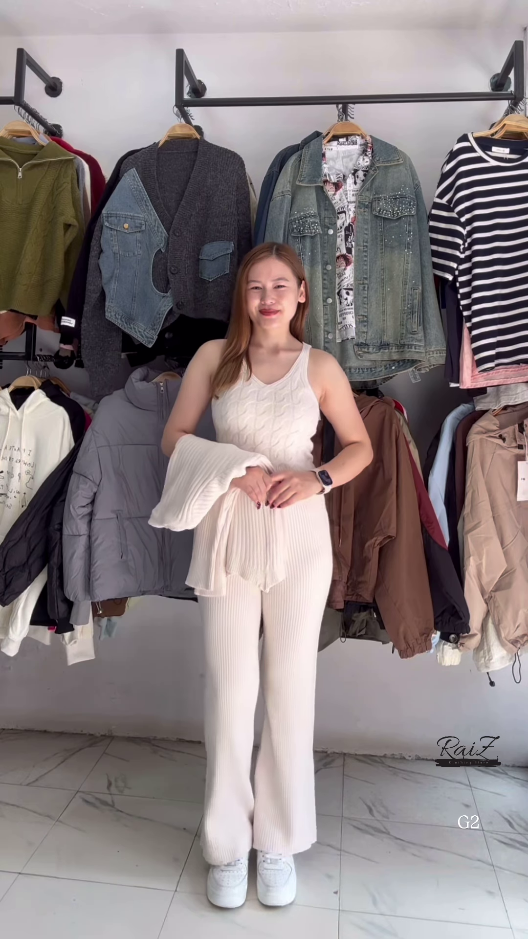 Textured Knit Co-ord Sets 🧶🩶 With Cardigans & V-Neck Sweaters – Black, Blue & Grey Variants - Image 6