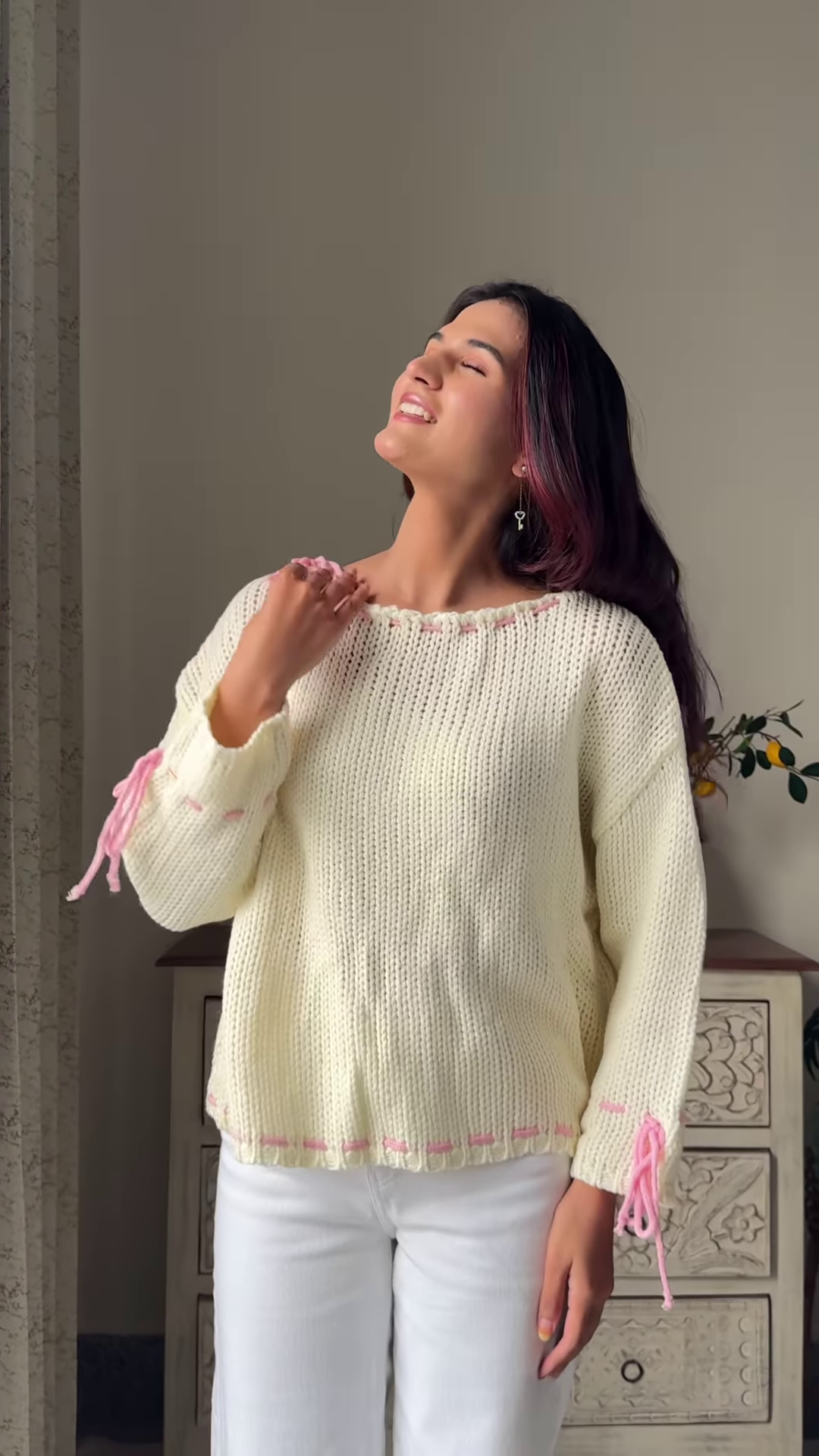 Heart & Ribbon Knitwear Collection 🧶💗 With Embroidery & Bow Accents – Pink & Cream Variants - Image 4