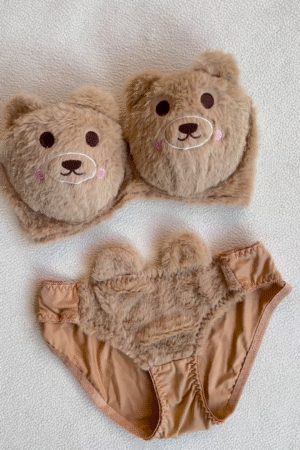 Teddy-Inspired Plushwear 🧸💕 With Embroidered Faces & Furry Textures – Novelty Set + Display Props