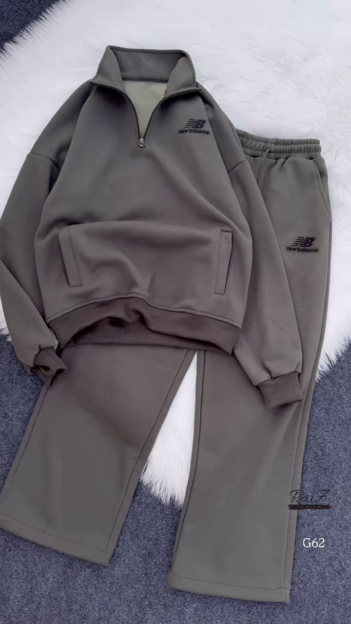 Zip-Up Tracksuit Sets π§₯π β Coordinated Sweatshirt & Jogger Combos in Grey, Red & Beige Variants